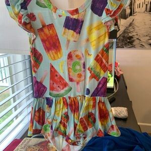 Colorful Ice Cream Print Kids Casual Dress